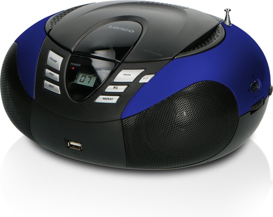 Lenco SCD-37 - Draagbare radio CD met MP3 optie en USB - Blauw | bol