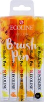 Talens Ecoline 5 brush pens ''Yellow''