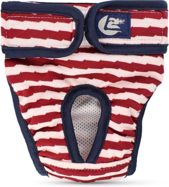 Loopsheid broekje - Hondenbroekje - loopsheid - Rood Streep - Maat L