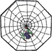 3x stuks decoratie spinnenweb 38 x 38 cm Halloween horror versiering/feestartikelen met spin