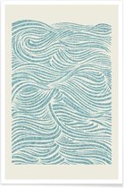 JUNIQE - Poster Riptide -30x45 /Blauw & Ivoor