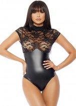 Mock Neck Bodysuit - Black -