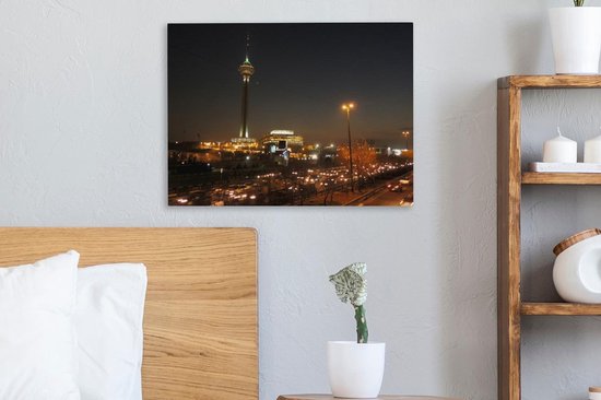Téhéran est merveilleusement éclairé le soir Toile 40x30 cm - petit - Tirage photo sur toile (Décoration murale salon / chambre)