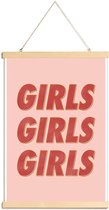 JUNIQE - Posterhanger Girls Red -60x90 /Oranje & Rood