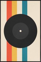 JUNIQE - Poster met kunststof lijst Record -13x18 /Kleurrijk