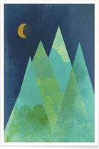 JUNIQE - Poster Norway -13x18 /Blauw & Groen