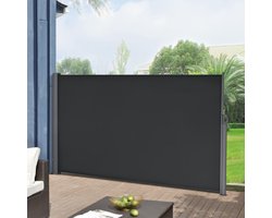 Windscherm uittrekbaar zijluifel 300x180 cm antraciet en zwart