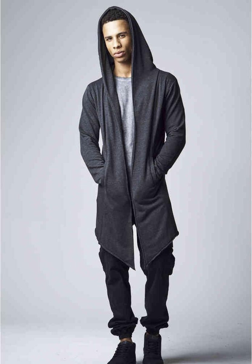 Urban Classics Long Hooded Open Edge Cardigan Heren Cardigan – XXL Houtskool