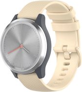 Siliconen Smartwatch bandje - Geschikt voor  Garmin Venu 2s siliconen bandje - 40mm - beige - Strap-it Horlogeband / Polsband / Armband