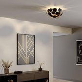 Lindby - plafondlamp - 3 lichts - kunststof, metaal - H: 30 cm - E14 - zwart, goud