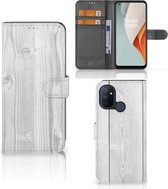 Telefoonhoesje OnePlus Nord N100 Smartphonehoesje met naam White Wood