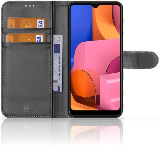 Téléphone Portable Couverture Standing pour Samsung Galaxy A20s Coque Punk Jaune