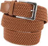 Suitable Geweven Riem Taupe Cognac - maat 105