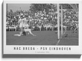 Walljar - PSV Eindhoven - NAC Breda '62 - Zwart wit poster met lijst
