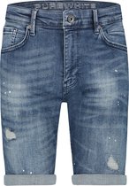 Purewhite -  Heren Skinny Fit   Korte Broek  - Blauw - Maat 32