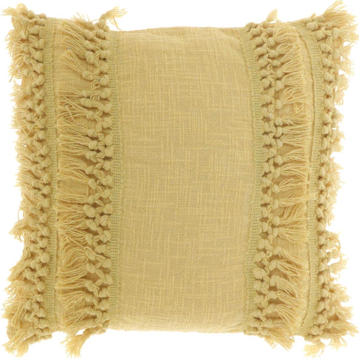 Unique Living D- Unique Living | Kussen Saba 45x45cm soft yellow | Kussen woonkamer of slaapkamer Geel