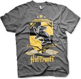 Harry Potter Heren Tshirt -XL- Hufflepuff Grijs
