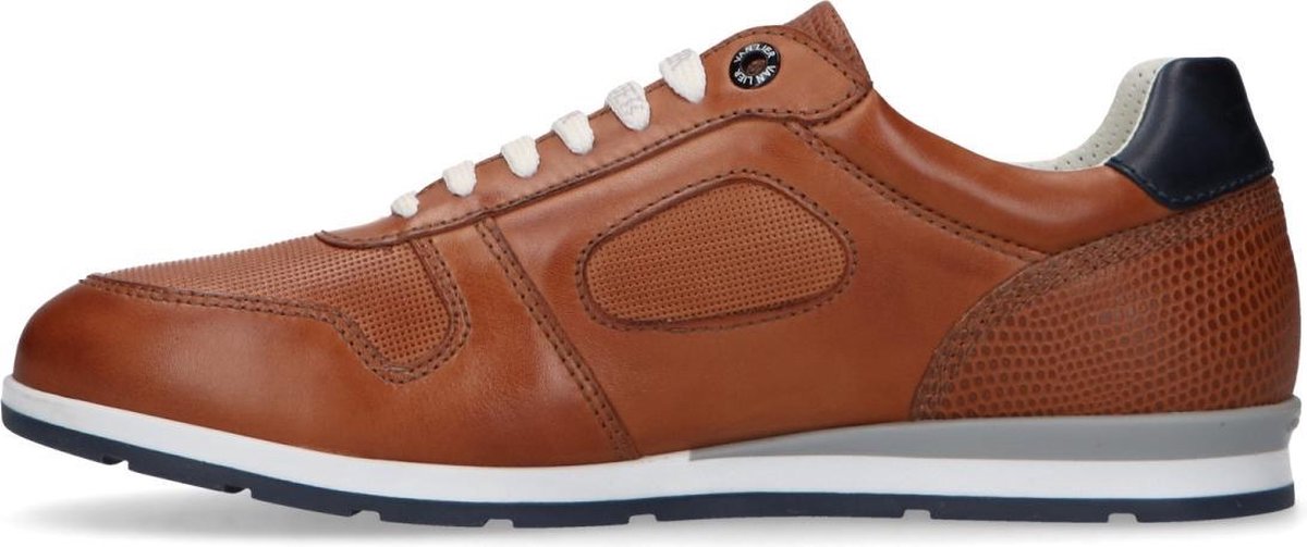 Van Lier - Heren - Cognac leren sneakers - Maat 43 | bol.com