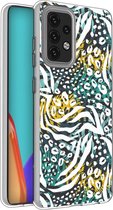iMoshion Design voor Samsung Galaxy A52(s) (5G/4G) hoesje - Jungle - Wit / Zwart / Groen