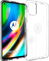 iMoshion Design voor de Motorola Moto G9 Plus hoesje - Paardenbloem - Wit