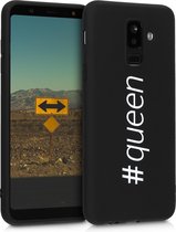kwmobile telefoonhoesje compatibel met Samsung Galaxy A6+/A6 Plus (2018) - Hoesje voor smartphone in wit / zwart - Hashtag Queen design