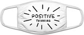 Positive thinking mondkapje | positief denken  | chillen | ontspannen | filosofie | grappig | gezichtsmasker | bescherming | bedrukt | logo | Wit mondmasker van katoen, uitwasbaar