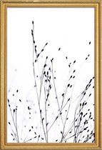 JUNIQE - Poster met houten lijst Black Grass -13x18 /Wit & Zwart