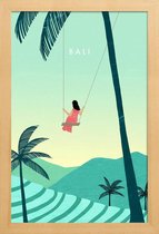 JUNIQE - Poster met houten lijst Bali - retro -13x18 /Groen