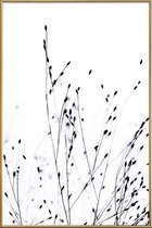 JUNIQE - Poster met kunststof lijst Black Grass -20x30 /Wit & Zwart