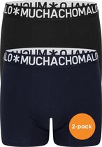 Muchachomalo Light Cotton boxershorts (2-pack) - heren boxers normale lengte - blauw en zwart - Maat: L