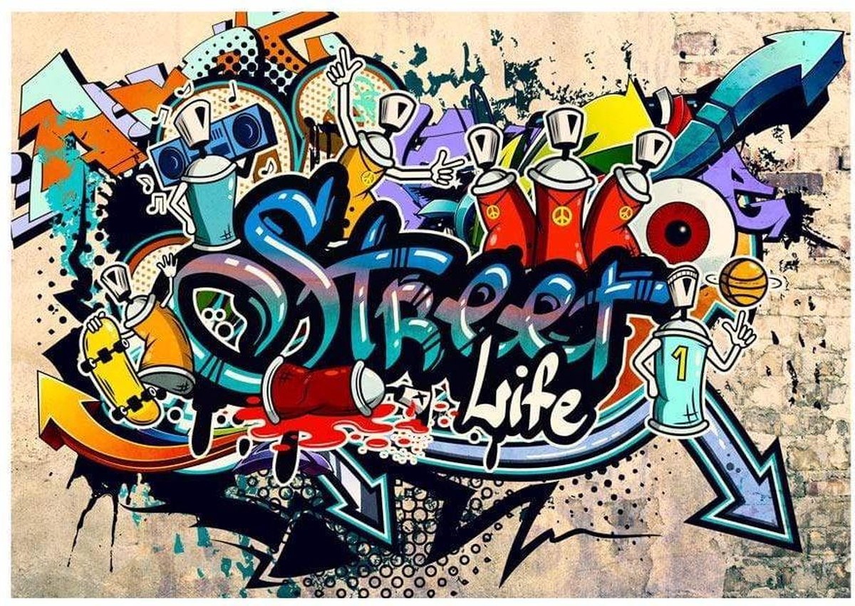 Fotobehang - Street Life 300x210cm - Vliesbehang
