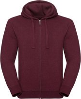 Russell Heren Authentieke Melange Zip Hoodie (Bourgondië Melange)