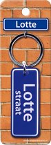 Paper Dreams Sleutelhanger Straatnaam Lotte 9 Cm Staal Blauw