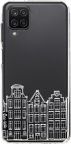 Casetastic Samsung Galaxy A12 (2021) Hoesje - Softcover Hoesje met Design - Amsterdam Canal Houses White Print