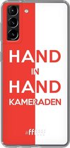 6F hoesje - geschikt voor Samsung Galaxy S21 -  Transparant TPU Case - Feyenoord - Hand in hand, kameraden #ffffff