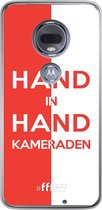 Motorola Moto G7 Hoesje Transparant TPU Case - Feyenoord - Hand in hand, kameraden
