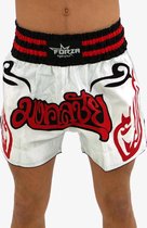 FORZA MUAY THAI SHORTS - WIT/ZWART/ROOD