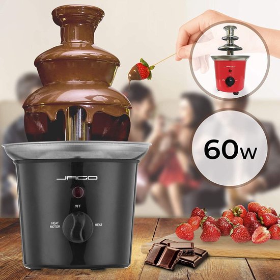 Trend24 - Chocolade fontein - Chocolade fondue - Chocoladefontein - Chocoladefondue - Smeltchocolade - Fondue - RVS - 60 Watt - Zwart