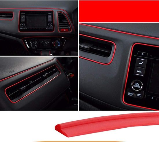 TOEECY Universele Auto Interieur Strip – 10 M PVC Sierlijst (Goud, 3 Mm) Met Montagegereedschap