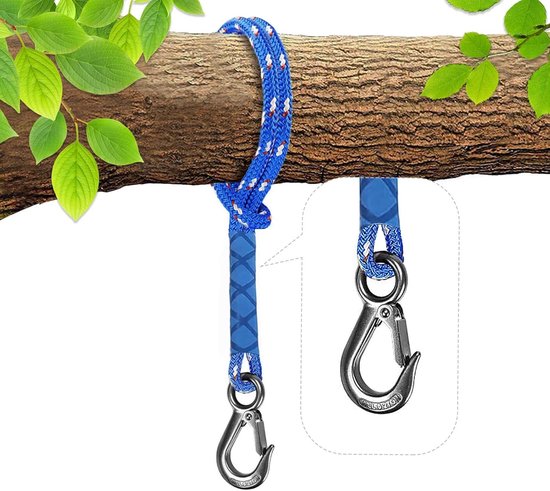 BeneLabel Schommelbevestiging touw, 50 cm, hangmat, ophangriem, boom, hangstoel, balkbevestiging met haak voor binnen en buiten, boomschommel, nestschommel, diameter 1134 kg/10 mm, naturel