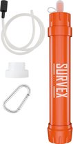 SURVEX Personal Water Filter Straw XL – Filtert 4000L – Waterfilter Survival & Outdoor – BPA-vrij – Noodpakket voor Thuis – Complete Set Waterzuiveringsapparaat – Drinkfles Waterzuivering Outdoor – Waterfles voor Overlevingspakket – Oranje