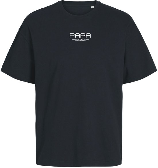 T-shirt Papa met geboortejaar-Vaderdag cadeau-Cadeau voor Papa-Heren-Kleur zwart- Maat L-Jack & Jones-Oversized