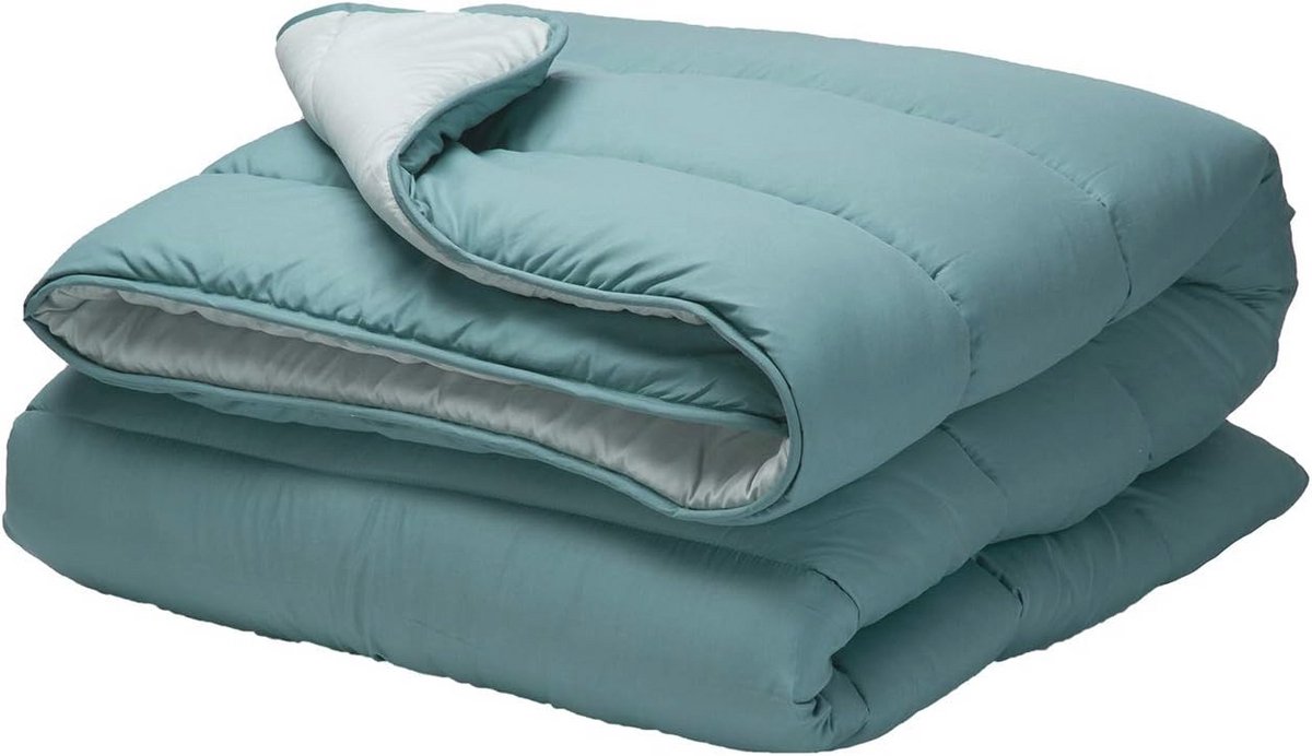 Omkeerbaar dekbed 300 g, warm en ademend, tweekleurig, 150 x 220 cm voor bedden van 90 cm