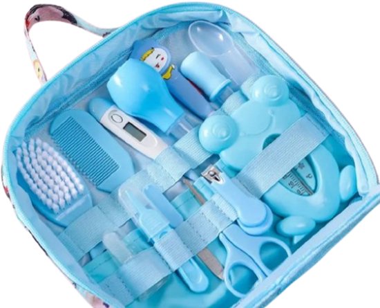 Baby & kids Casey - Baby verzorgingsset 13 in 1 blauw - Babyshower - Kraamcadeau - Manicureset van Lictin — afbeelding 3