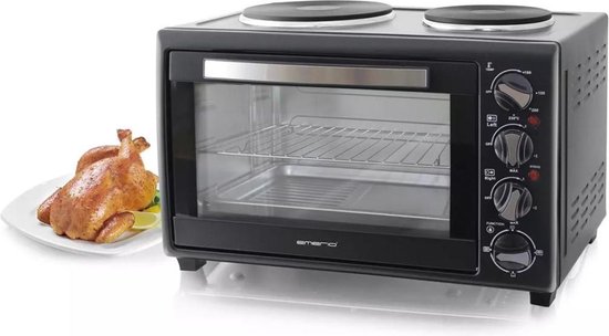 Emerio Mini oven met kookplaten 3.200 W 28 L zwart MO-10961 | bol.com
