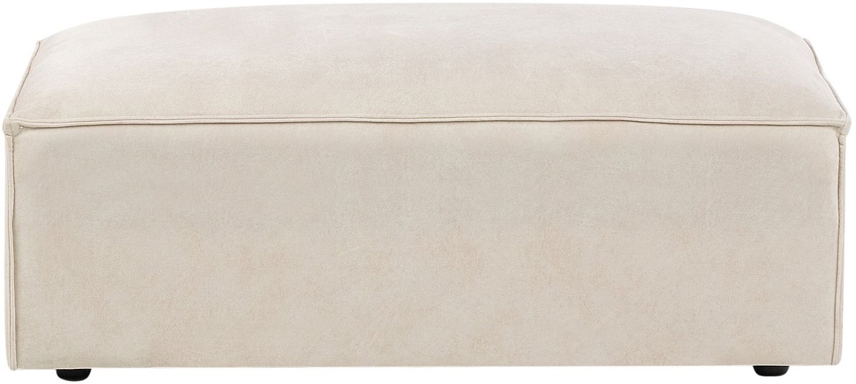 HELLNAR - Ottomaan - Lichtbeige - Fluweel