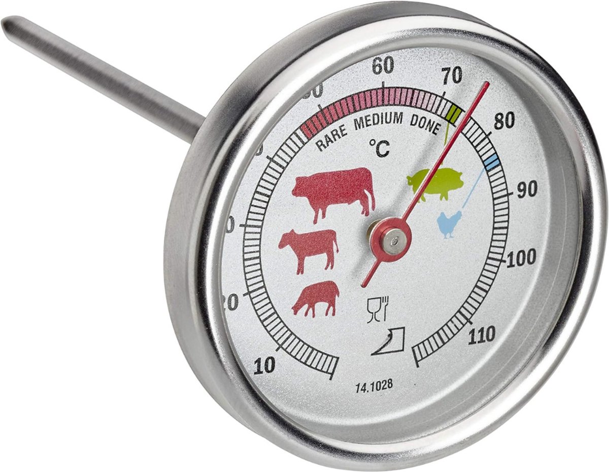 Zavira® Vleesthermometer - BBQ - Kook - Roestvrij staal - Zilver