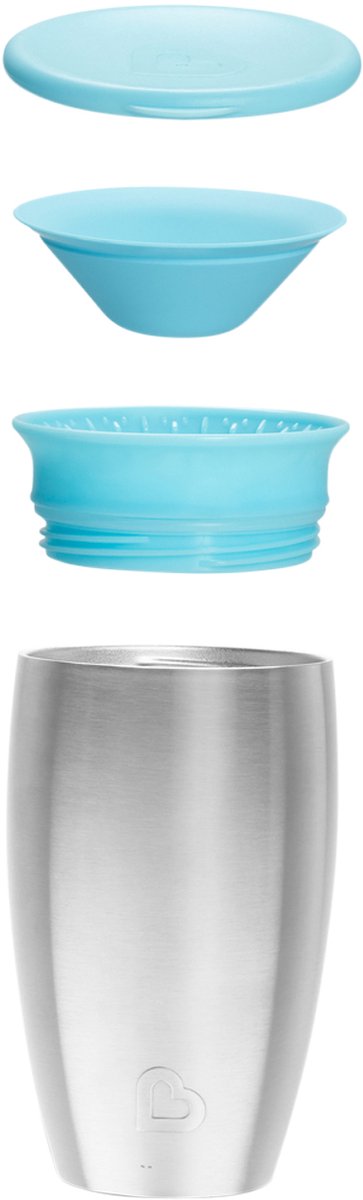 Munchkin Miracle® 360° Roestvrijstalen Sippy Cup - Koelt tot 10 uur - Anti-Lek Drinkbeker - 266ml - Blauw van Munchkin — afbeelding 5