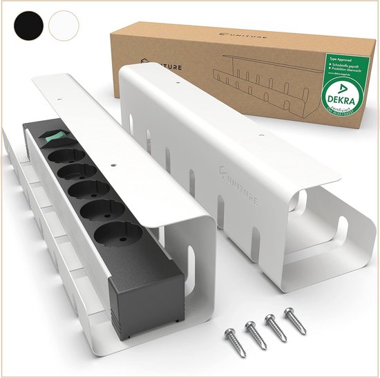 Lannvan Cable Management Bureau - Set de 2 Chemins de Câbles sans perçage - Range Cable Bureau