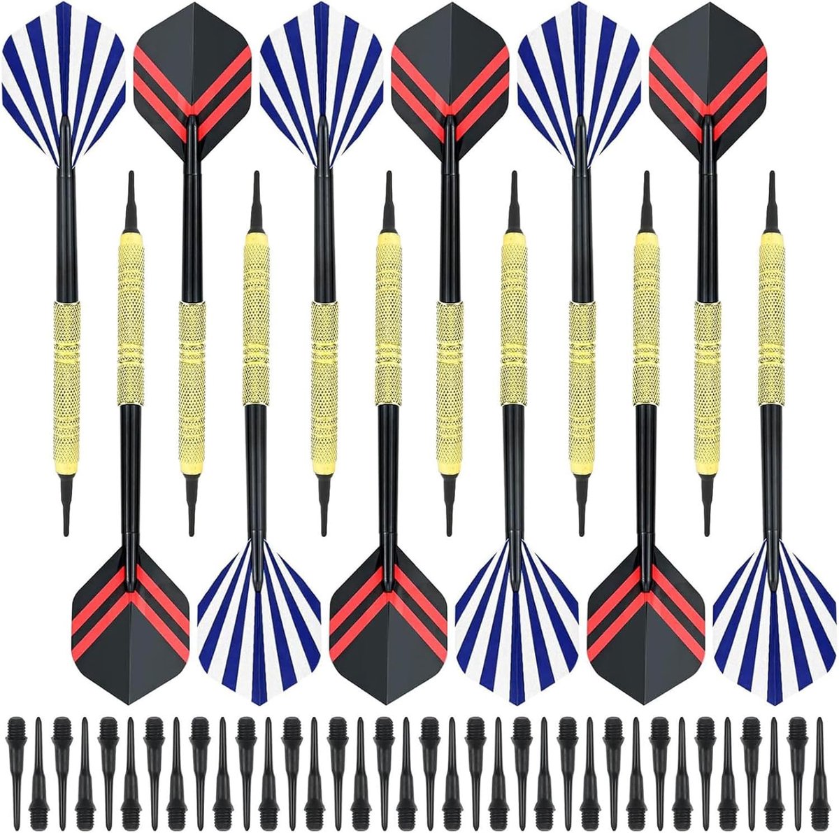 Dartpijlen met Kunststof Punt - Soft Dartpijlen - 100 Stuks